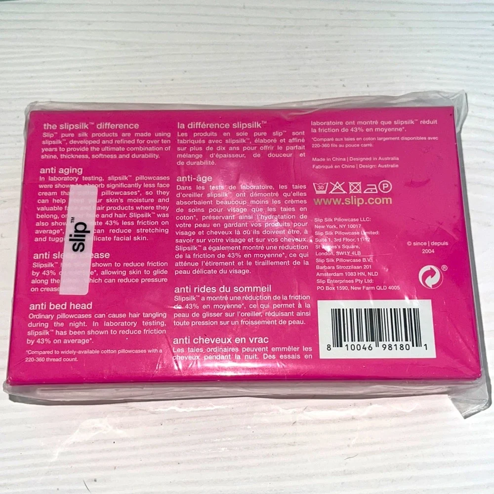 Slip® x Alice + Olivia Pure Silk Pillowcase Queen - Peony Fuchsia Hot Pink - Picture 8 of 8